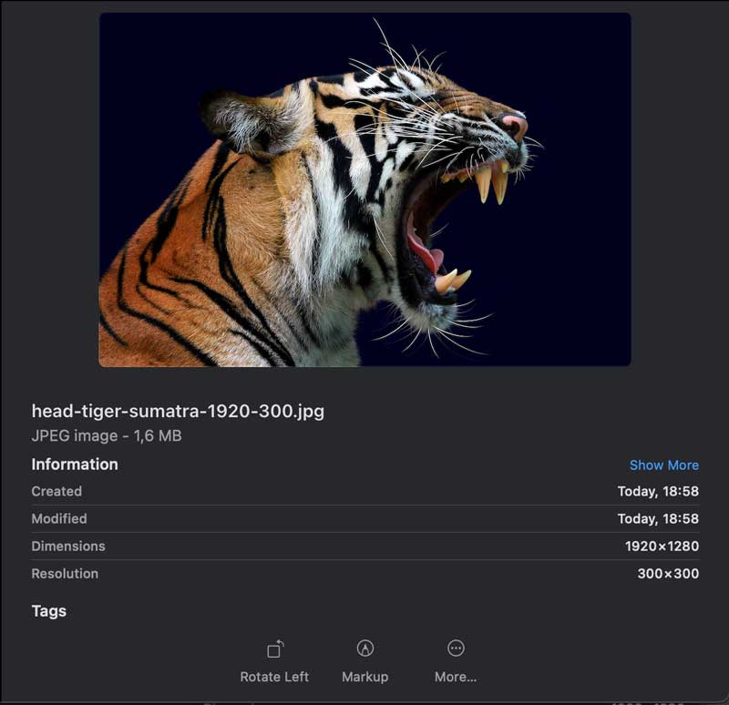 Screenshot del finder que muestra un fichero de 1920px de ancho y 300 dpi de resolución